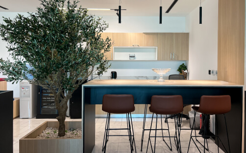 Modern Wood Tone Office Pantry